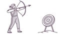 Female Archer with Bow and Arrow, Focus and Accuracy, vector design Generative AI Royalty Free Stock Photo