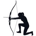 Female archer with bow and arrow Royalty Free Stock Photo