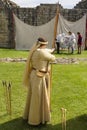 Female Archer. Medieval Display. Warkworth, Northumberland. England. UK.