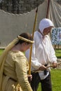 Female Archer. Medieval Display. Warkworth, Northumberland. England. UK.