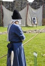 Female Archer. Medieval Display. Warkworth, Northumberland. England. UK.