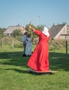 Female archer in medieval dress