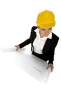 Female architect holding blueprints Royalty Free Stock Photo