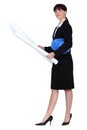 Female architect holding plans Royalty Free Stock Photo