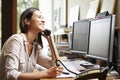 Female Architect Working At Desk On Computer Royalty Free Stock Photo