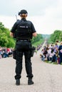 Windsor, UK - May 18 2019: The Household Cavalry mark their departure from Comberme Barracks Royalty Free Stock Photo