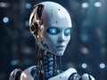 female artificial intelligence robot 3d render Royalty Free Stock Photo