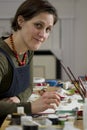 Female artist in her studio Royalty Free Stock Photo