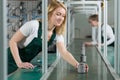 Female assembly line workers Royalty Free Stock Photo