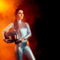 Female Astronaut Spatial Mission Sci-Fi Portrait Royalty Free Stock Photo