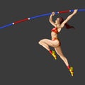 Female Athelete Pole Vaulter