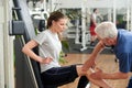 Female athlete feeling pain in her knee. Royalty Free Stock Photo