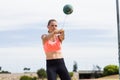 Female athlete performing a hammer throw Royalty Free Stock Photo
