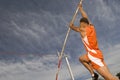 Female Athlete Performing A Pole Vault Royalty Free Stock Photo