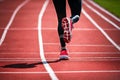 Female athlete on race track. fitness motivation Royalty Free Stock Photo