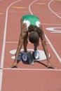 Female Athlete Ready To Start Race