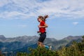 female athlete running down steep mountainside in Rosa Wild Trail