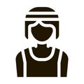 Female Athlete Sportsman Icon Vector Glyph Illustration