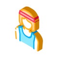 Female Athlete Sportsman isometric icon vector illustration