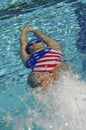 Female Athlete Swimming In Backstroke Royalty Free Stock Photo