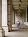 Female Athlete Throwing Javelin In Portico Royalty Free Stock Photo