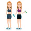Female athlete weight lifting