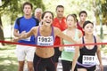 Female Athlete Winning Marathon Race Royalty Free Stock Photo