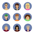 Female avatar icons vector set. Royalty Free Stock Photo