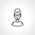 female avatar line icon. businesswoman icon