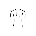 Female back shoulder icon. Body part element. Premium quality graphic design. Signs, outline symbols collection, simple thin line