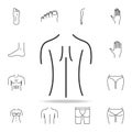female back shoulder icon. Detailed set of human body part icons. Premium quality graphic design. One of the collection icons for