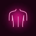 female back shoulder neon icon. Elements of body parts set. Simple icon for websites, web design, mobile app, info graphics