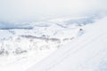 Female backcountry skier in Hokkaido, Japan Royalty Free Stock Photo