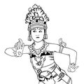 Bali dancer line art illustration
