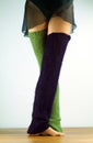 Female ballet dancer legs with legwarmers