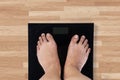 Female barefoot and weight scale