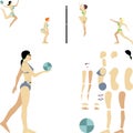 Female beach volleyball players Royalty Free Stock Photo