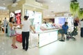 Female beauty cosmetics counter