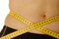 Female belly with tape measure