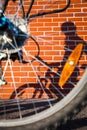 Female bikers shadow Royalty Free Stock Photo