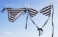 Female bikini drying