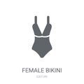 Female bikini piece icon. Trendy Female bikini piece logo concept on white background from Culture collection
