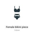 Female bikini piece vector icon on white background. Flat vector female bikini piece icon symbol sign from modern culture