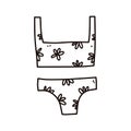 Female bikini swimsuit with floral pattern