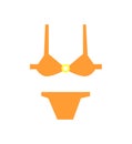 Female Bikini Swimsuit of Orange Bra and Panties