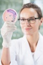 Female biologist working at laboratory