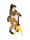 Female Bird Watcher Composition