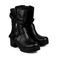 Female black boots over white Royalty Free Stock Photo