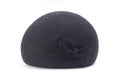 Female black felt beret isolated on white