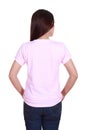 Female with blank t-shirt (back side) Royalty Free Stock Photo